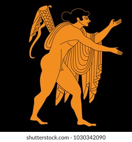 Isolated Vector Illustration. Ancient Greek God Apollo. Based On Classic Vase Painting Image.