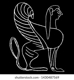 Isolated Vector Illustration Ancient Greek Sphinx Stock Vector (Royalty ...