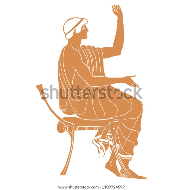Isolated Vector Illustration Ancient Greek Youth Stock Vector