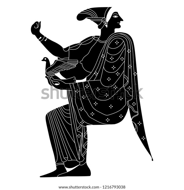 Isolated Vector Illustration Ancient Greek Seated Stock Vector