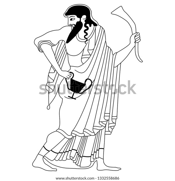 Isolated Vector Illustration Ancient Greek God Stock Vector