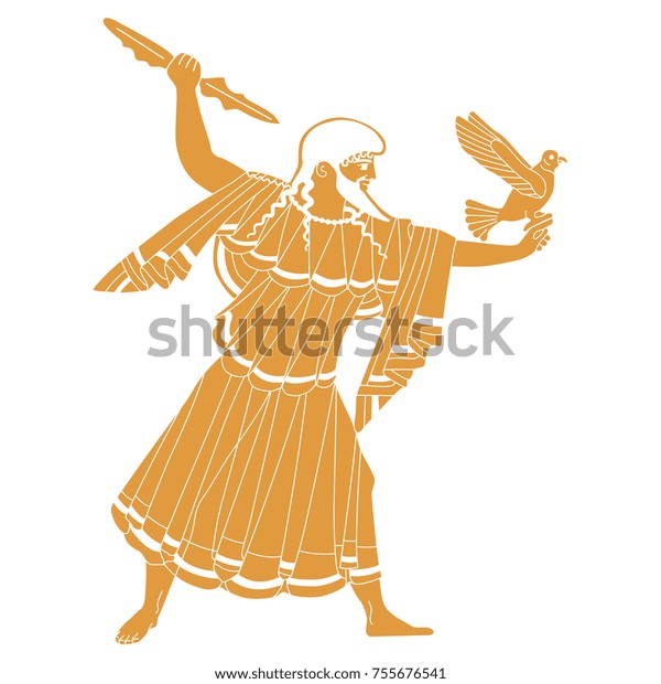 Isolated Vector Illustration Ancient Greek God Stock Vector