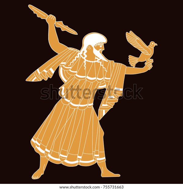 Isolated Vector Illustration Ancient Greek God Stock Vector