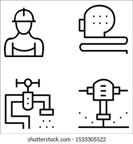 Isolated vector illustration architecture icons.