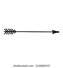 Isolated vector illustration of an arrow. Black outline white background