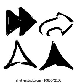 Isolated Vector Illustration of Arrows. Outline, Silhouette, Flat, Icon, Sign, Logo, Symbol, Object, Graphic Design, Background, Element, Illustration for Print.