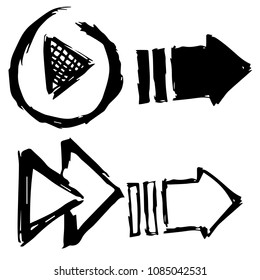 Isolated Vector Illustration of Arrows. Outline, Silhouette, Flat, Icon, Sign, Logo, Symbol, Object, Graphic Design, Background, Element, Illustration for Print.