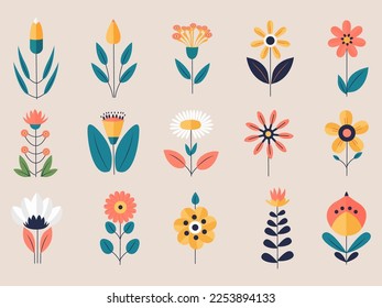 Isolated Vector Illustration Of Beautiful Flower Plant Set.