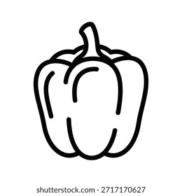 Ilustración vectorial aislada de pimiento morrón vegetal. Es un ingrediente alimenticio saludable. Aislado en un fondo blanco. Ideal para recetas, información dietética.