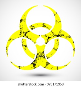  Isolated vector illustration of biohazard symbol. Icon can be used as a poster, wallpaper, t-shirt design, webdesign.