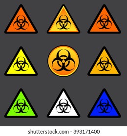 Isolated vector illustration of biohazard symbol. Educational symbol Icon.  Icon can be used as sticker, poster, wallpaper, design, or web design icons.