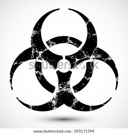  Isolated vector illustration of biohazard symbol. Icon can be used as a poster, wallpaper, t-shirt design, webdesign.