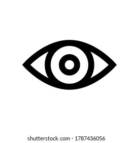 Isolated Vector Illustration. A black symbol of an eye