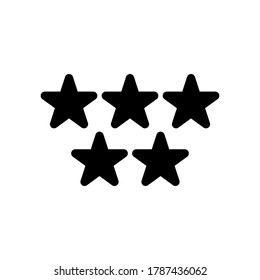 Isolated Vector Illustration. A black symbol of the five stars