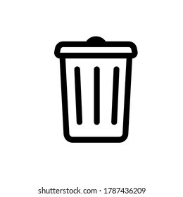 Isolated Vector Illustration. A black symbol of trash bin