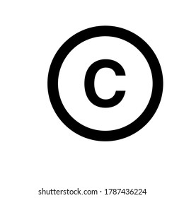 Isolated Vector Illustration. A black symbol of copyright sign