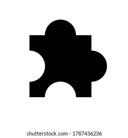 Isolated Vector Illustration. A black symbol of a puzzle