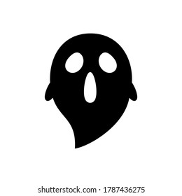 Ilustración de vectores aislados. Un símbolo negro de un fantasma perezoso