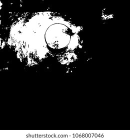 Isolated vector illustration. Black and white grunge image of a fool moon in clouds.