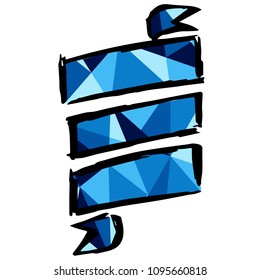 Isolated Vector Illustration Blue Polygon Geometric of Banner. Flat, Icon, Sign, Logo, Symbol, Object, Graphic Design, Element, Background, Print.