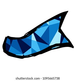 Isolated Vector Illustration Blue Polygon Geometric of Banner. Flat, Icon, Sign, Logo, Symbol, Object, Graphic Design, Element, Background, Print.