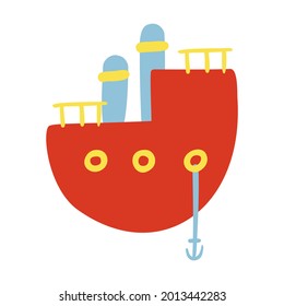 Isolated vector illustration of a boat for decoration