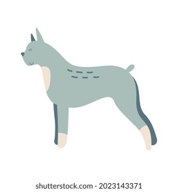 Isolated vector illustration of a Boxer dog