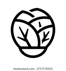 Isolated vector illustration of brussels sprouts vegetable. It is a healthy food ingredient. Isolated on a white background. Great for recipes.