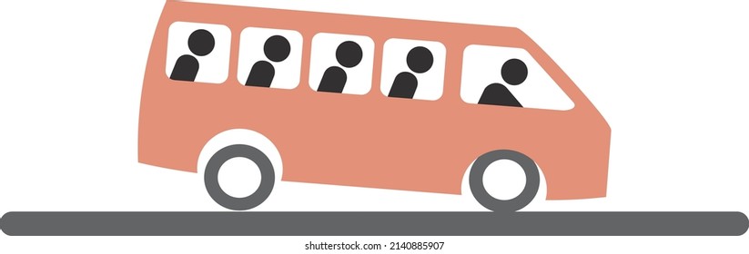 Isolated vector illustration of a car stoping. Example of inertia. 