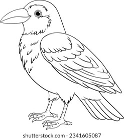 Einzige Vektorgrafik einer Cartoon-Vogelumrisslinie