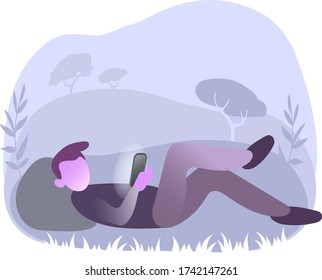 Isolated vector illustration of characters with smartphones. Collection of people holding gadgets and send mail. Human with devices send message.