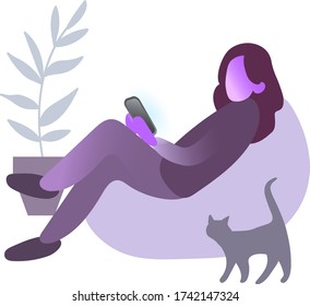 Isolated vector illustration of characters with smartphones. Collection of people holding gadgets and send mail. Human with devices send message.