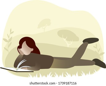 Isolated vector illustration of characters with textbook. Collection of student preparing exams. Reading and studying person.