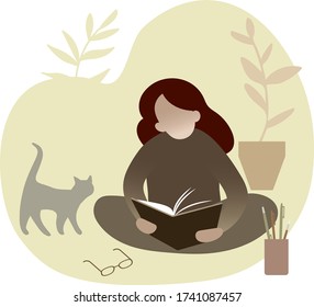 Isolated vector illustration of characters with textbook. Collection of student preparing exams. Reading and studying person.