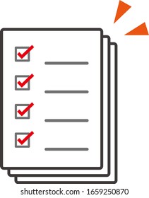 ilustración vectorial aislada de la lista de comprobación