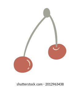Isolated vector illustration of a cherry for decoration
