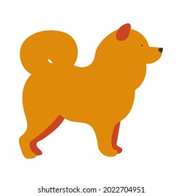 Isolated vector illustration of a Chow Chow dog