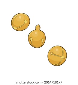 Ilustración vectorial aislada de las campanas navideñas sobre un fondo blanco. Ilustración de Año Nuevo para logotipo, emblema, impresión, blanco para diseñadores, postal