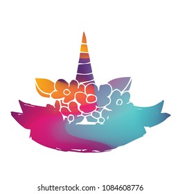 Isolated Vector Illustration Colorful Banner of Unicorn Horse Fantasy. Flat, Icon, Sign, Logo, Symbol, Object, Graphic Design, Background, Element, Illustration for Print.
