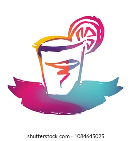 Isolated Vector Illustration Colorful Banner of Drinks Cocktail Alcohol Beverages. Flat, Icon, Sign, Logo, Symbol, Object, Graphic Design, Background, Element, Illustration for Print.
