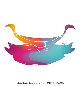 Isolated Vector Illustration Colorful Banner of Thailand Boat. Flat, Icon, Sign, Logo, Symbol, Object, Graphic Design, Background, Element, Illustration for Print.