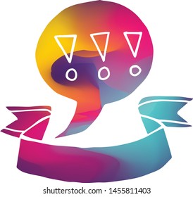 Isolated Vector Illustration Colorful Banner of Message or Chat Bubble. Flat, Icon, Sign, Logo, Symbol, Object, Graphic Design, Background, Element, Illustration for Print.