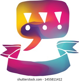 Isolated Vector Illustration Colorful Banner of Message or Chat Bubble. Flat, Icon, Sign, Logo, Symbol, Object, Graphic Design, Background, Element, Illustration for Print.