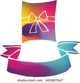 Isolated Vector Illustration Colorful Banner of Holiday and Birthday Gift. Flat, Icon, Sign, Logo, Symbol, Object, Graphic Design, Background, Element, Illustration for Print.