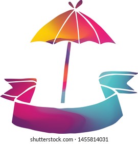 Isolated Vector Illustration Colorful Banner of Umbrella. Flat, Icon, Sign, Logo, Symbol, Object, Graphic Design, Background, Element, Illustration for Print.
