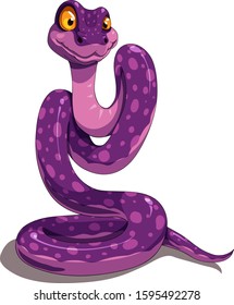 Isolated vector illustration of a cute colorful snake