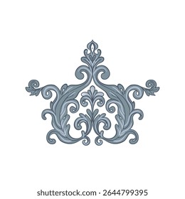 Isolated vector illustration of a decorative floral motif in the style of William Morris. Vintage-inspired design with elegant lines and muted colors. Perfect for prints, textiles, and patterns.