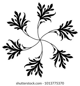 Isolated vector illustration. Decorative round floral element.