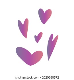 Isolated vector illustration design of big pink heart card on white background. The design is perfect for stickers, textiles, Valentines day decorations, logos, cards, pins