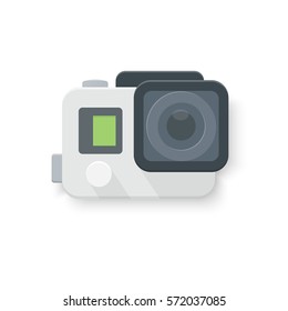 isolated vector illustration. Digital video camera for action sport